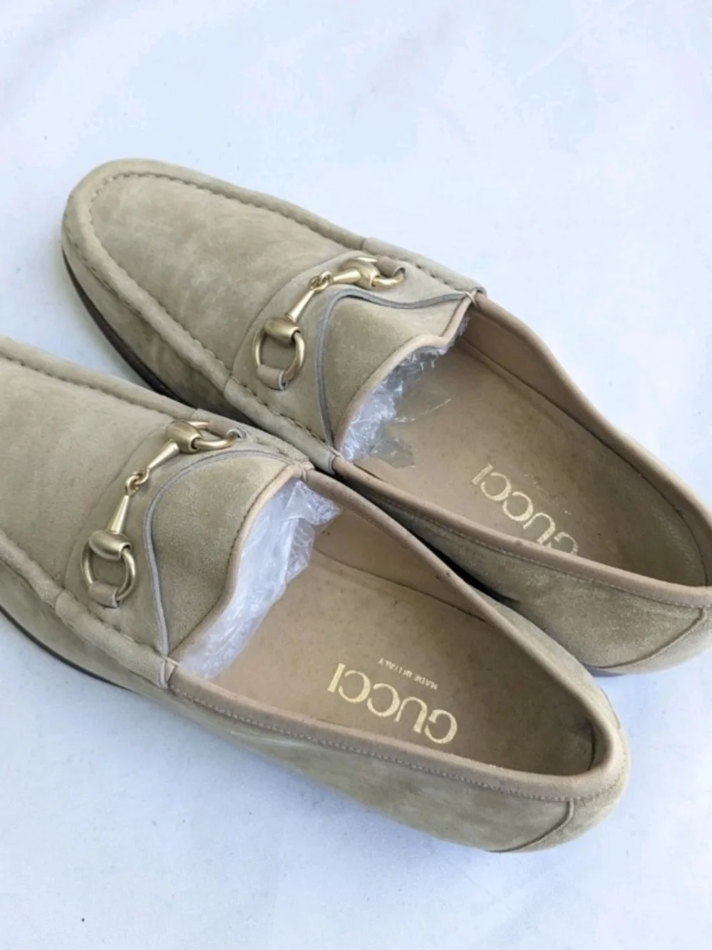 Gucci Beige Suede Horsebit Loafers Men US 9.5